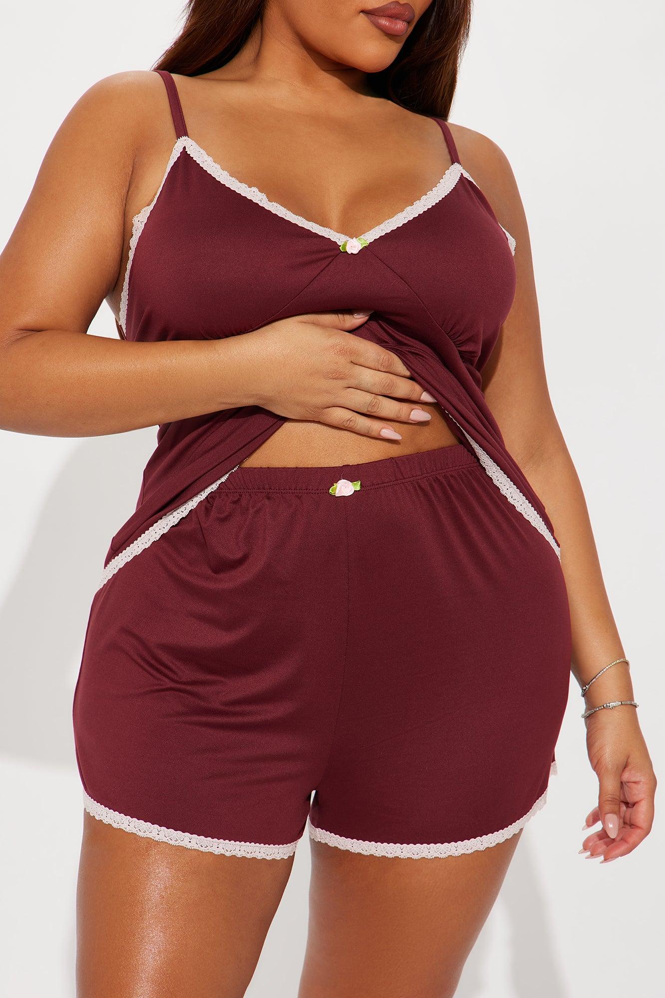 Sleepy Moments Cami PJ Short Set - Wine Female Product Image