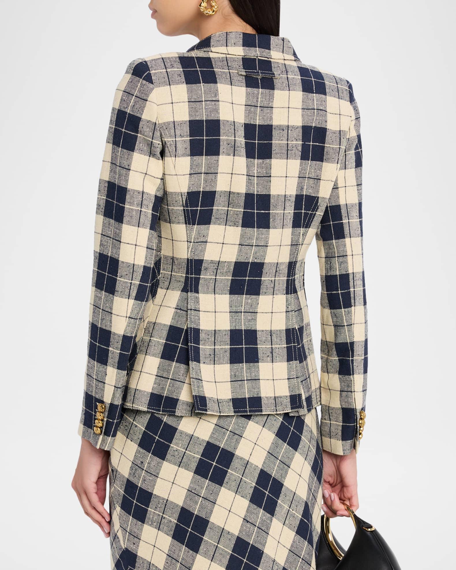 Plaid Asymmetrical Silk-Blend Skirt Product Image