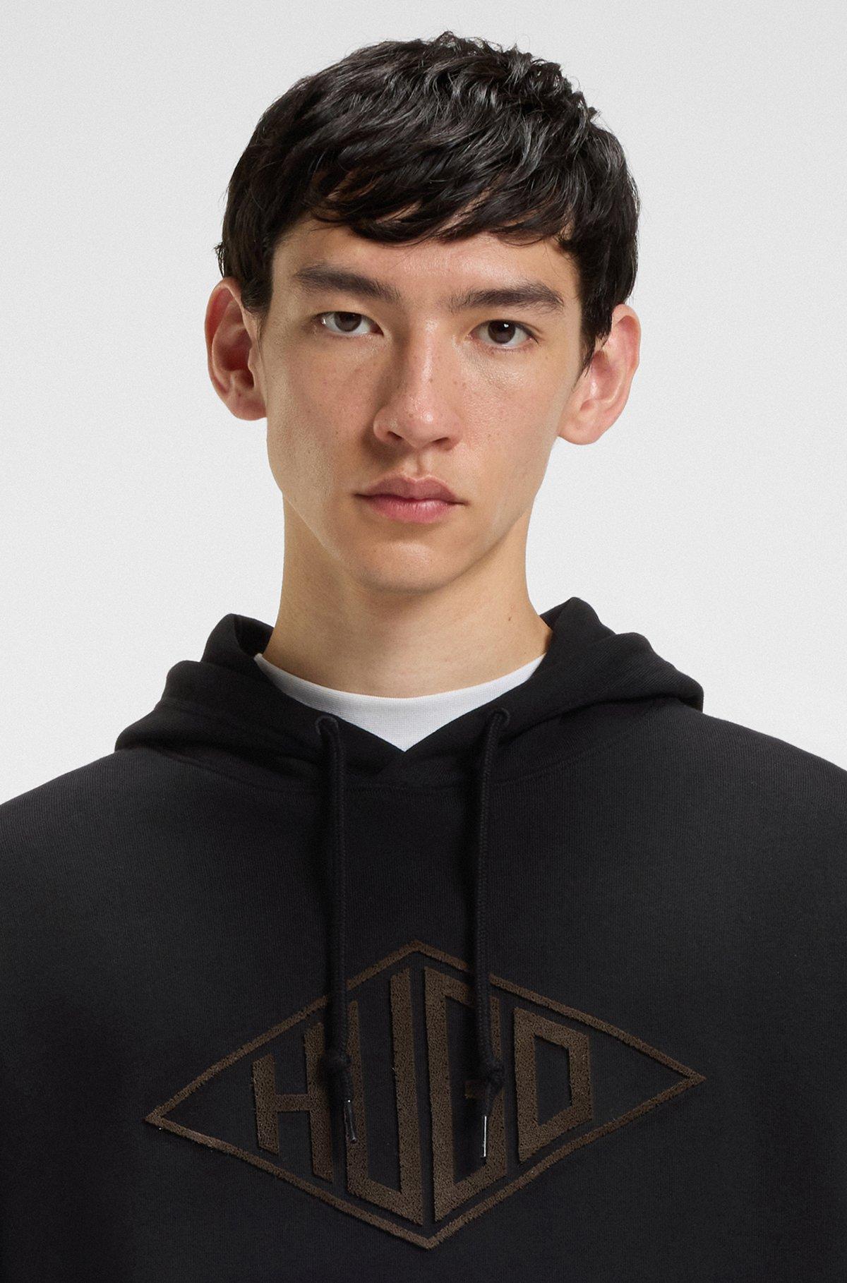 Cotton-terry hoodie with embroidered logo Product Image