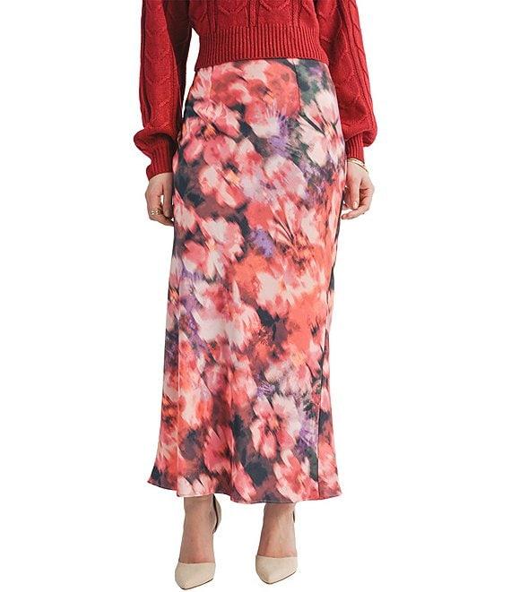Sage The Label Independent Mermaid Abstract Floral Print Midi Skirt Product Image