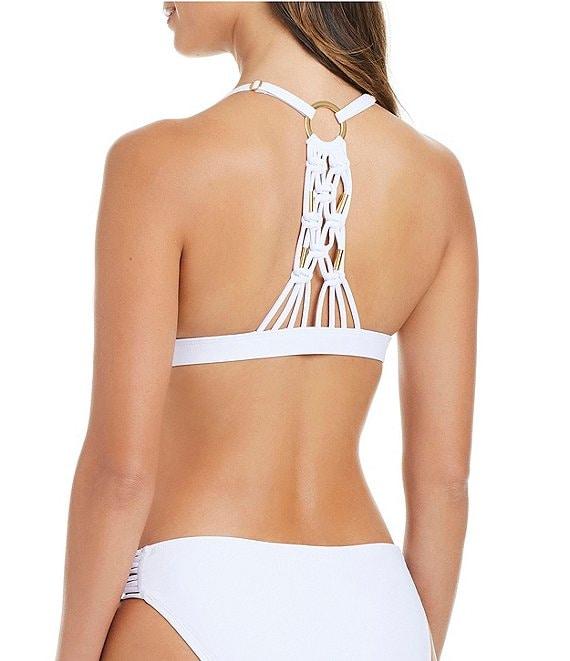 Bleu Rod Beattie La Cote D'Azur Solid Side Macrame Hipster Swim Bottom Product Image