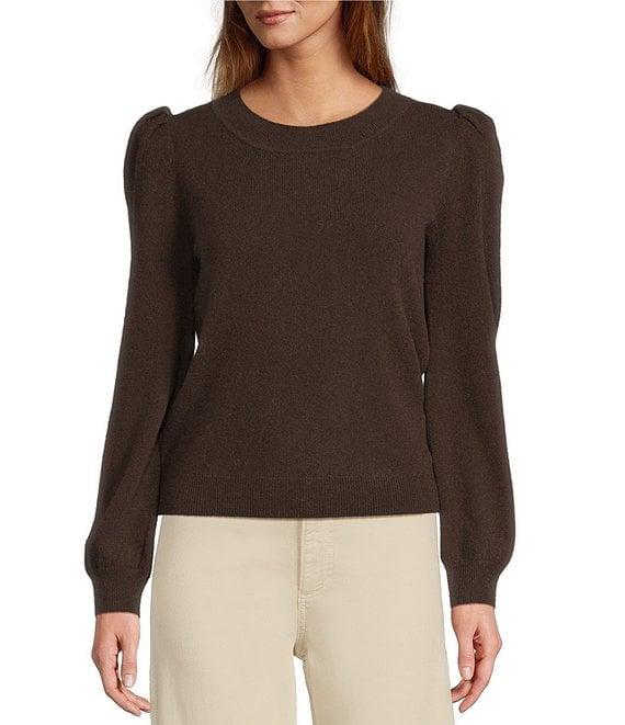 Antonio Melani Lisa Puff Sleeve Crew Neck Cashmere Sweater Product Image