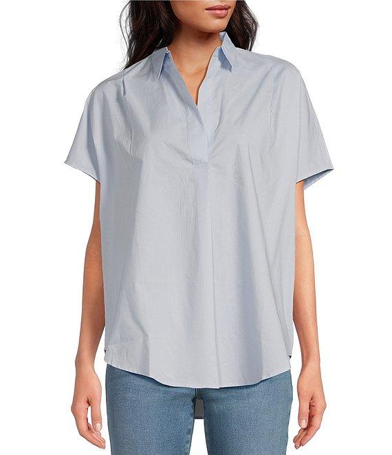 French Connection Cele Rhodes Point Collar Neck Short Sleeve Shirt Product Image
