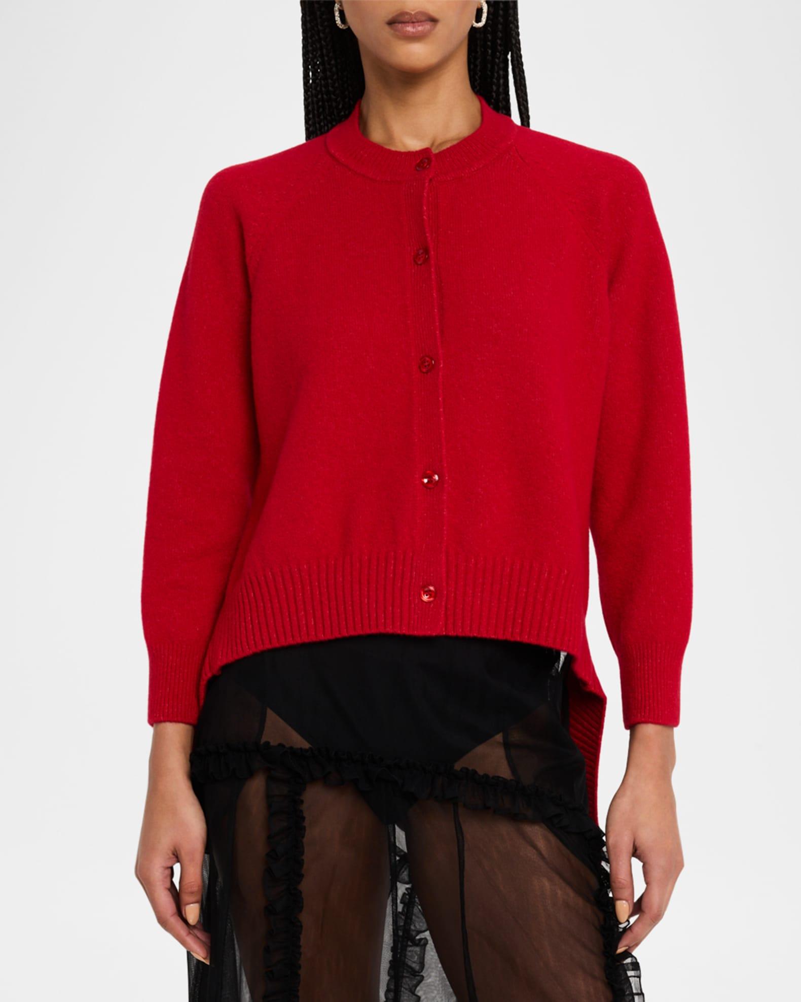 Backless Long Sleeve Wool Cardigan Product Image