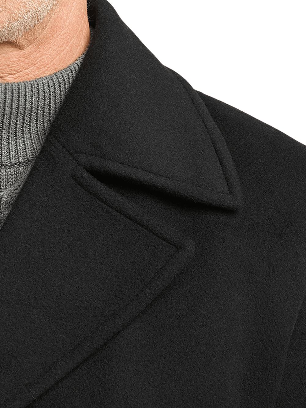 Wool Double Breasted Topcoat - Black Product Image