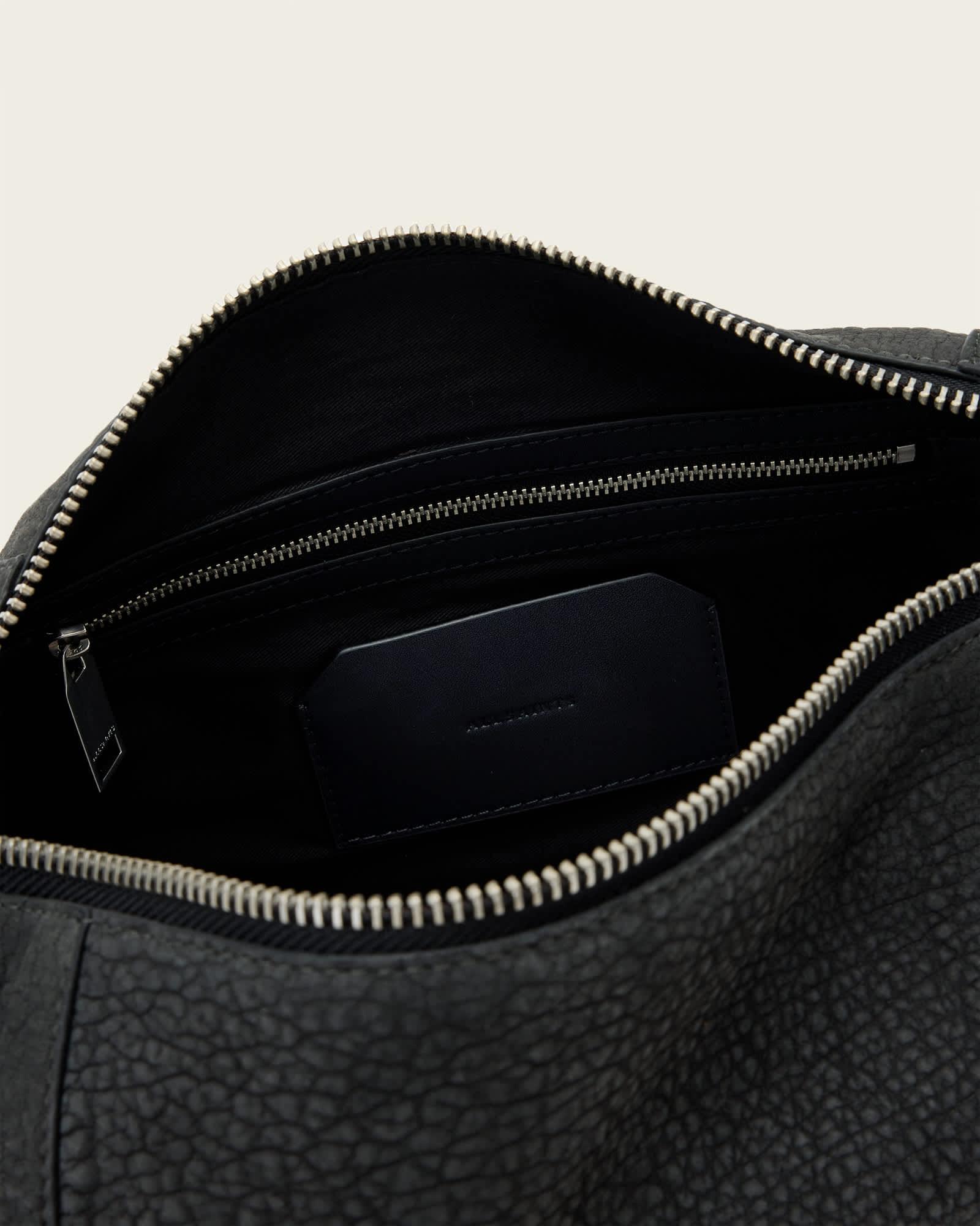 Vega Leather Shoulder Bag METEORITE GREY | ALLSAINTS US Product Image