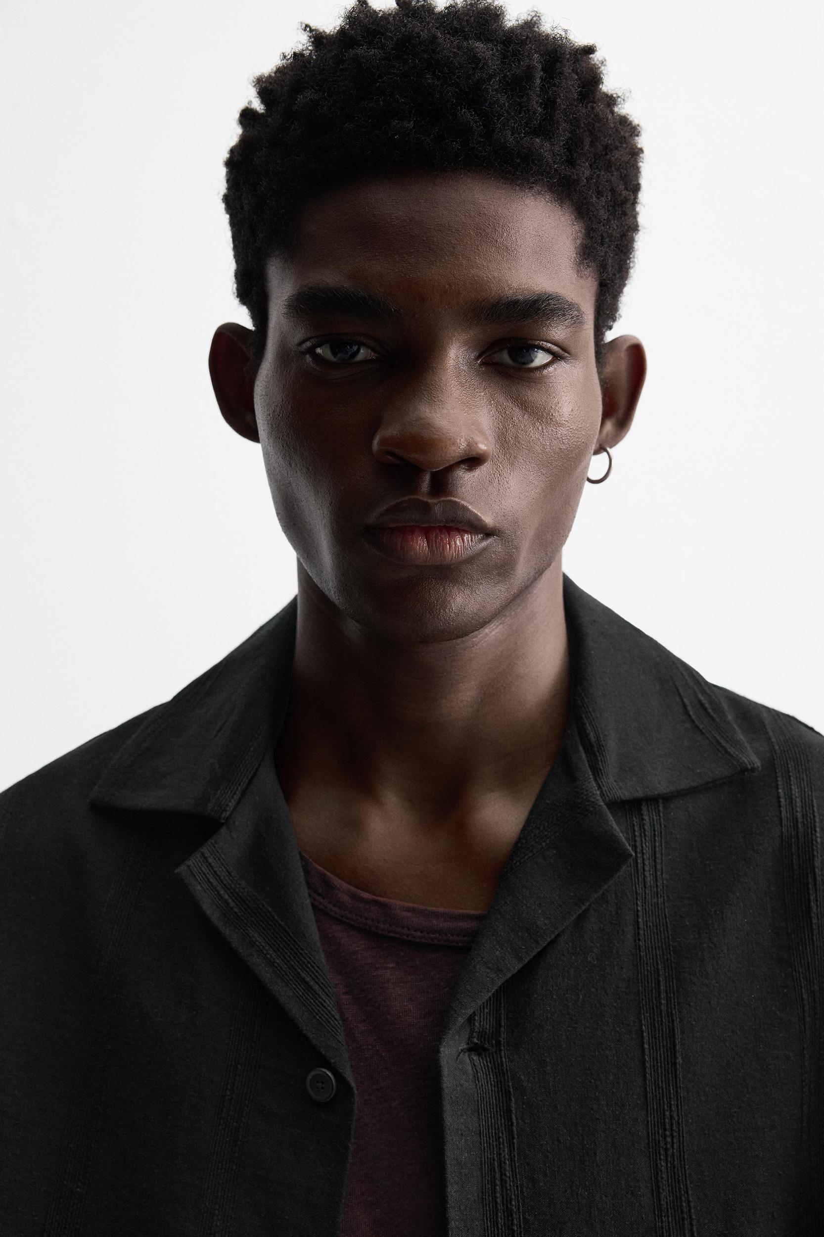 EMBROIDERED COTTON - LINEN SHIRT Product Image