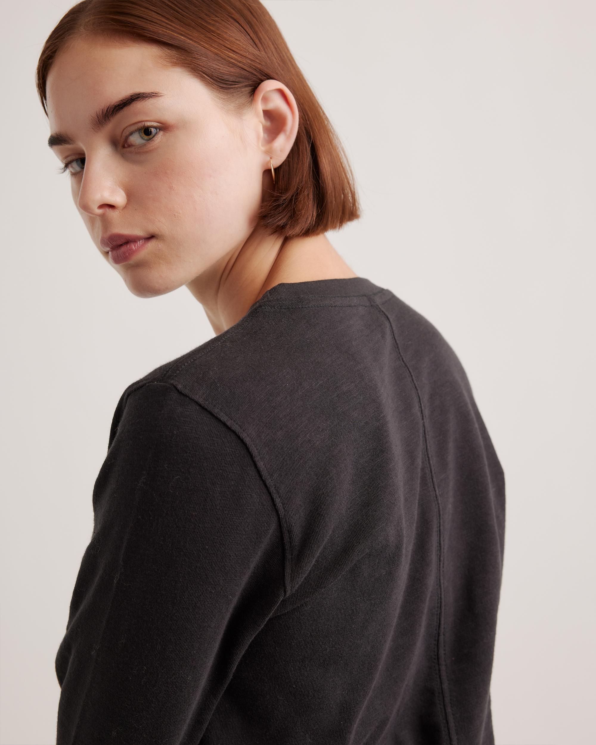 Quince | Women's Slub Long Sleeve T-Shirt Organic Cotton Product Image