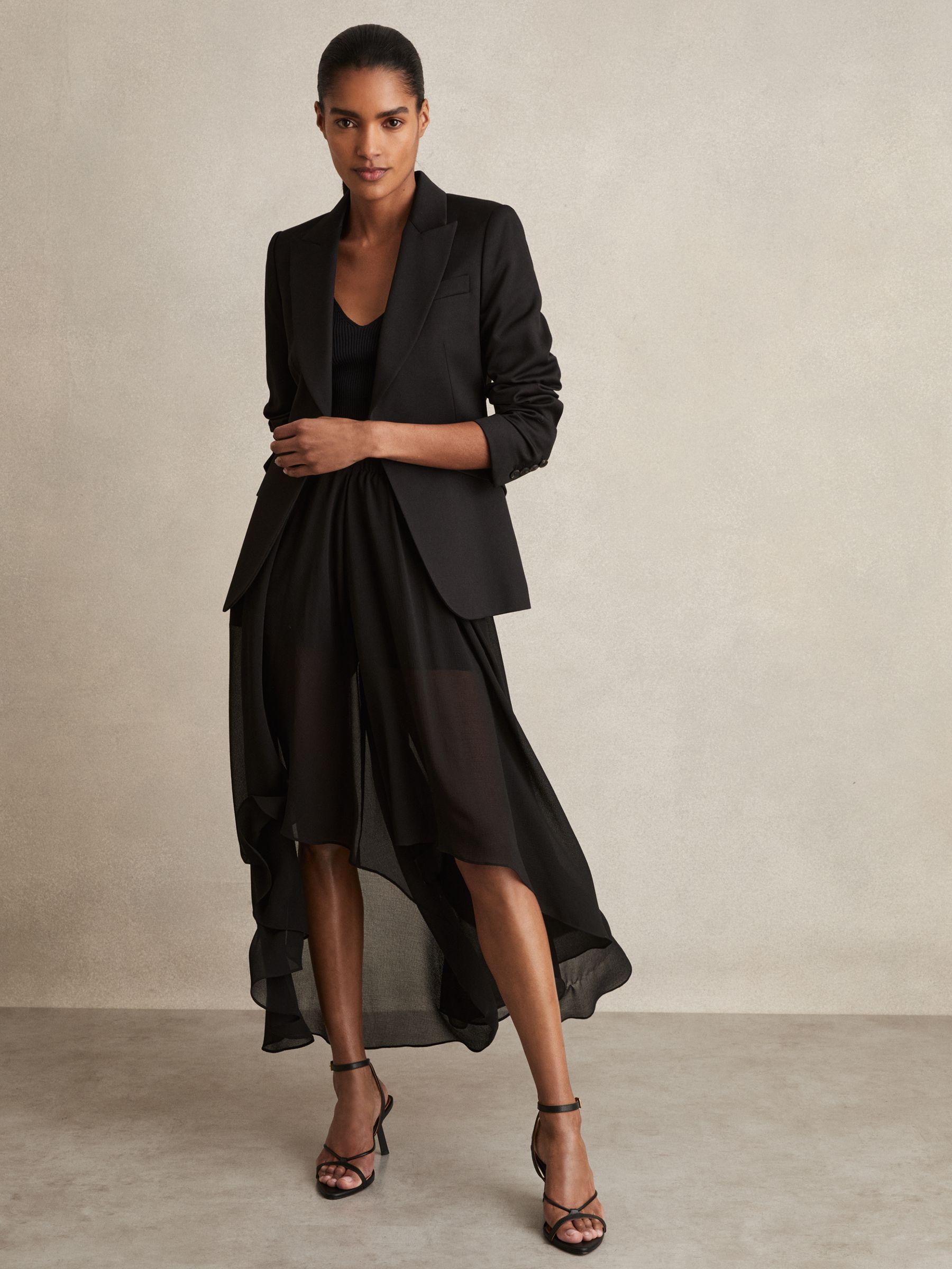 Petite Linen Belted Wide-Leg Trousers in White Product Image