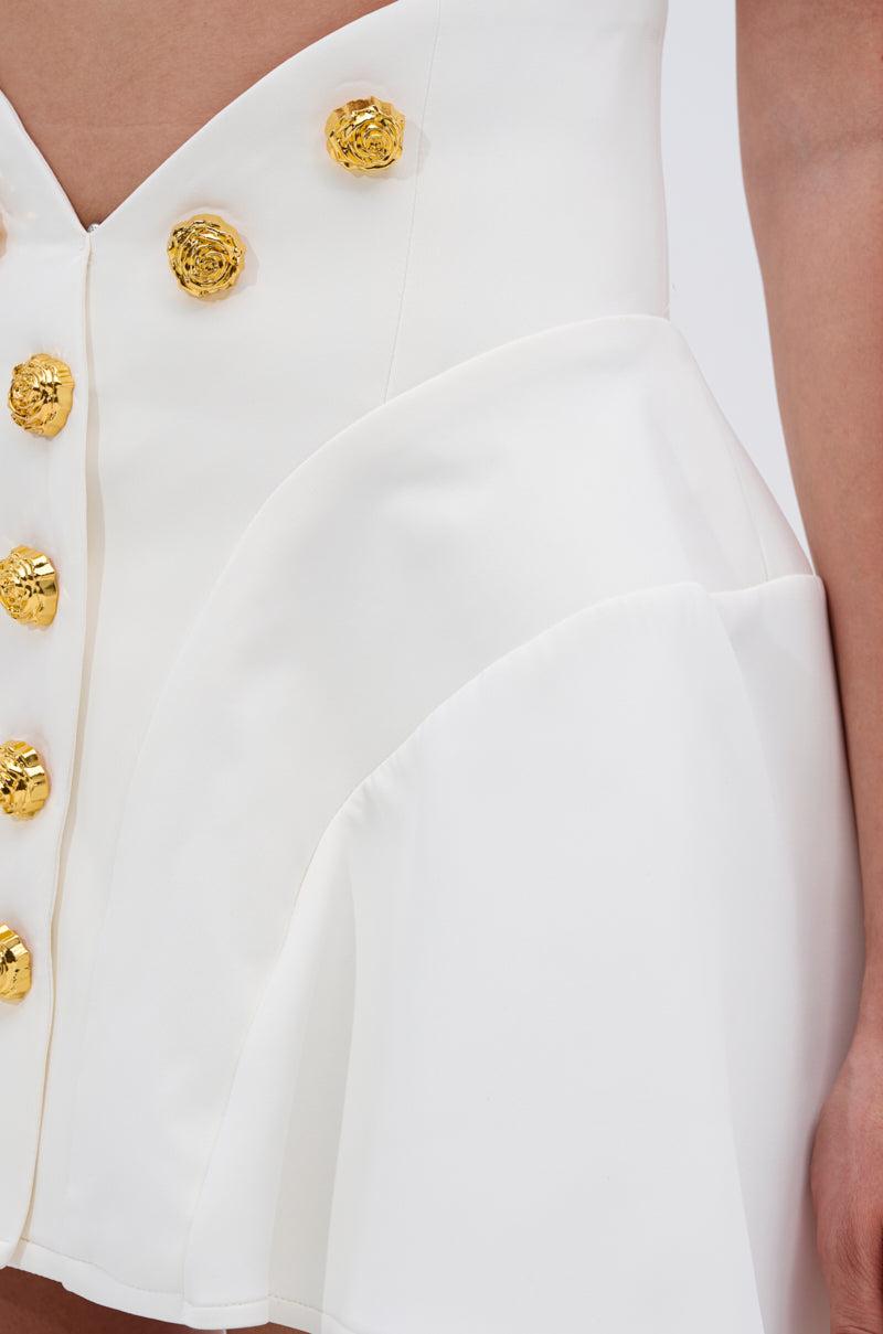 THINK ABOUT ME MINI SKIRT IN WHITE Product Image