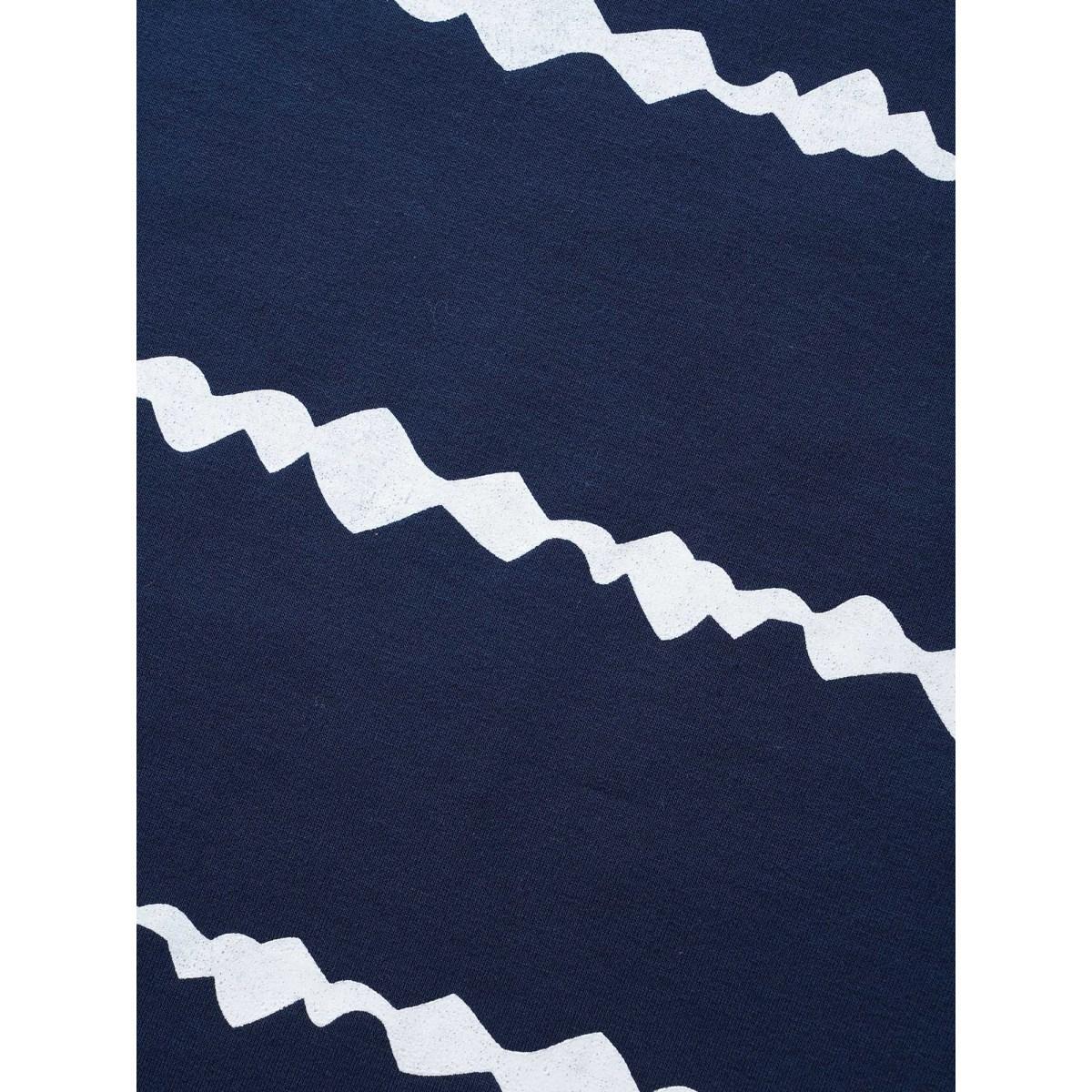 Plus Size Round Neck Asymmetrical Striped Sweatshirt Women Midnight Casual Contrast Round Neck Everyday Sweatshirts BloomChic 14-16/1X Product Image