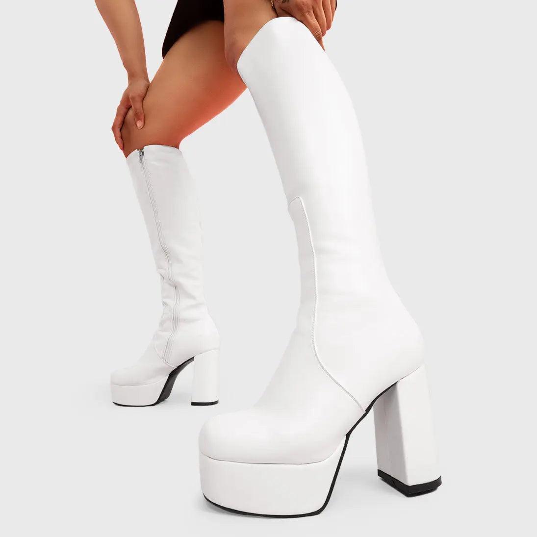 Whatta Showdown Wide Calf Platform Knee High Boots Product Image