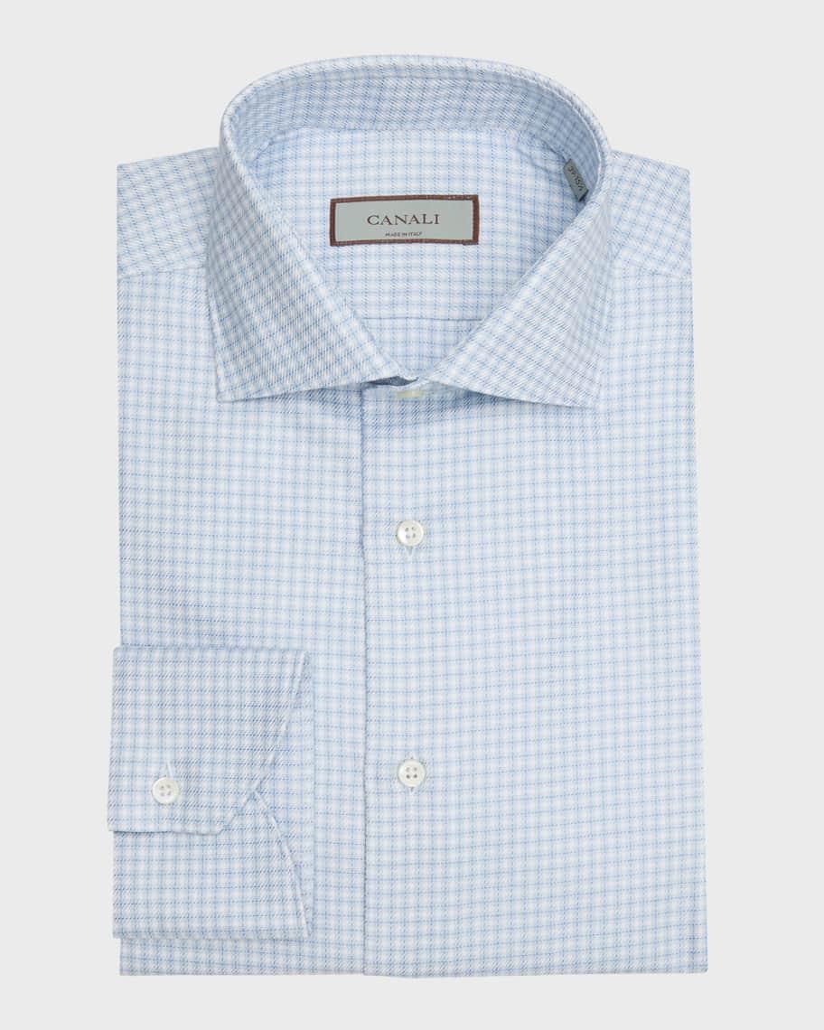 Men's Cotton Micro-Check Dress Shirt Product Image