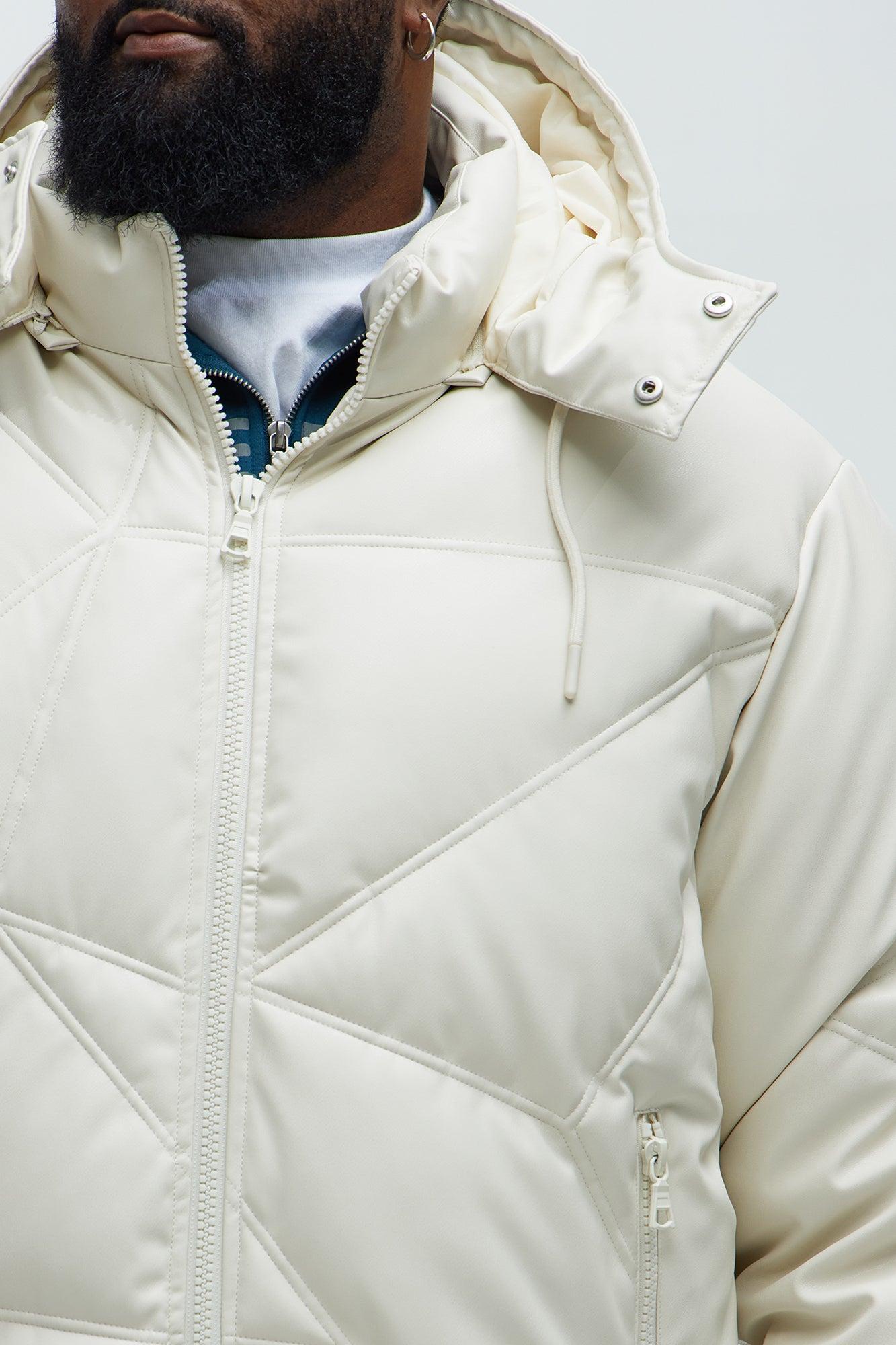 Looking For Me Padded Hood Puffer - White Male Product Image