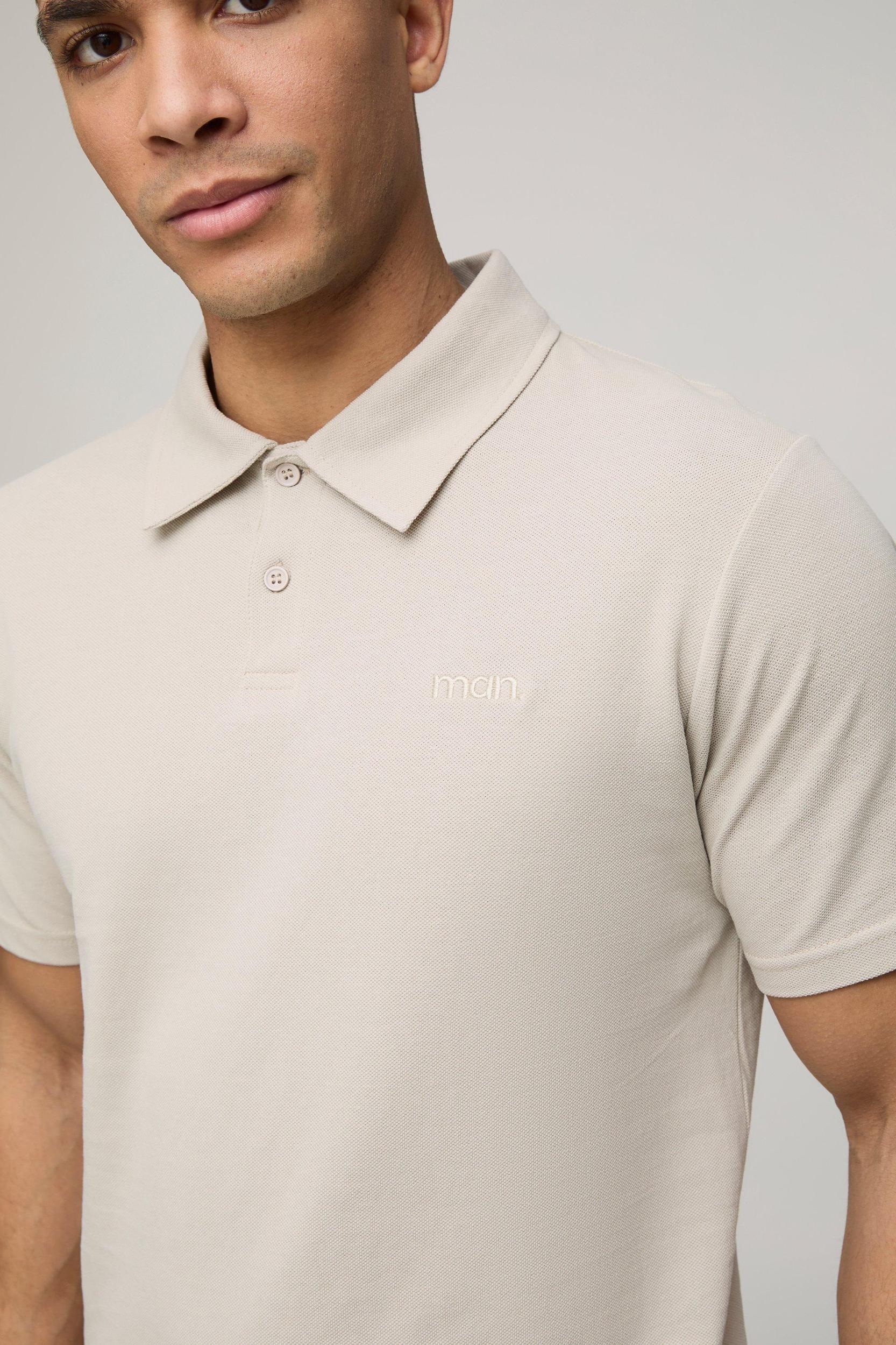 Slim Fit Basic Pique Polo | boohooMAN USA Product Image
