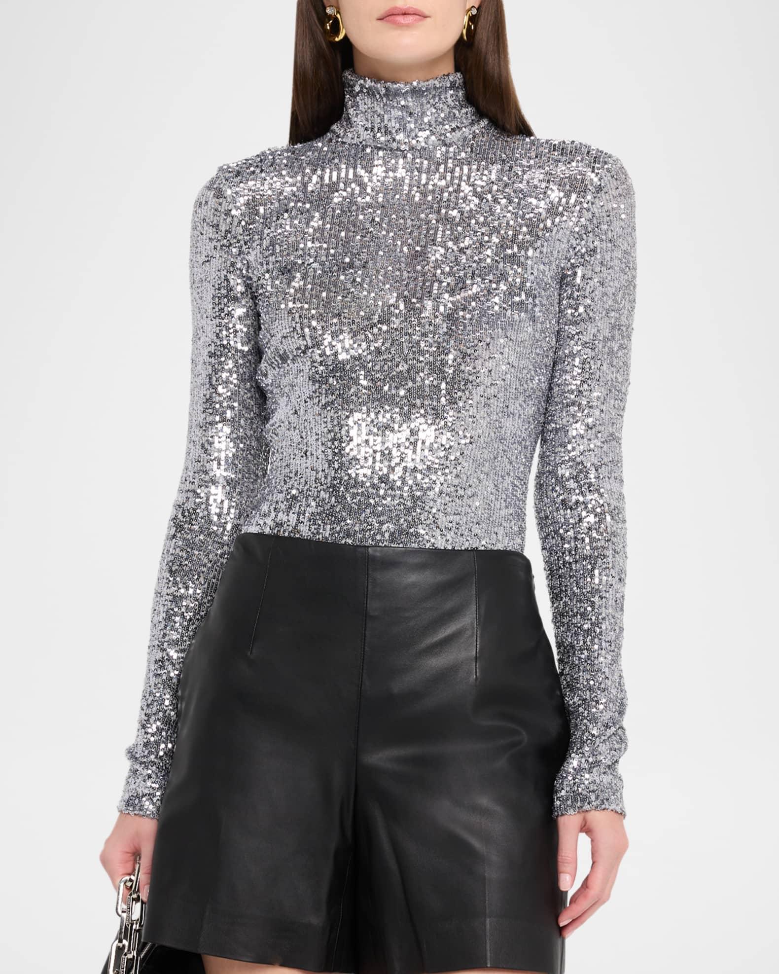 Sequined Turtleneck Top Product Image