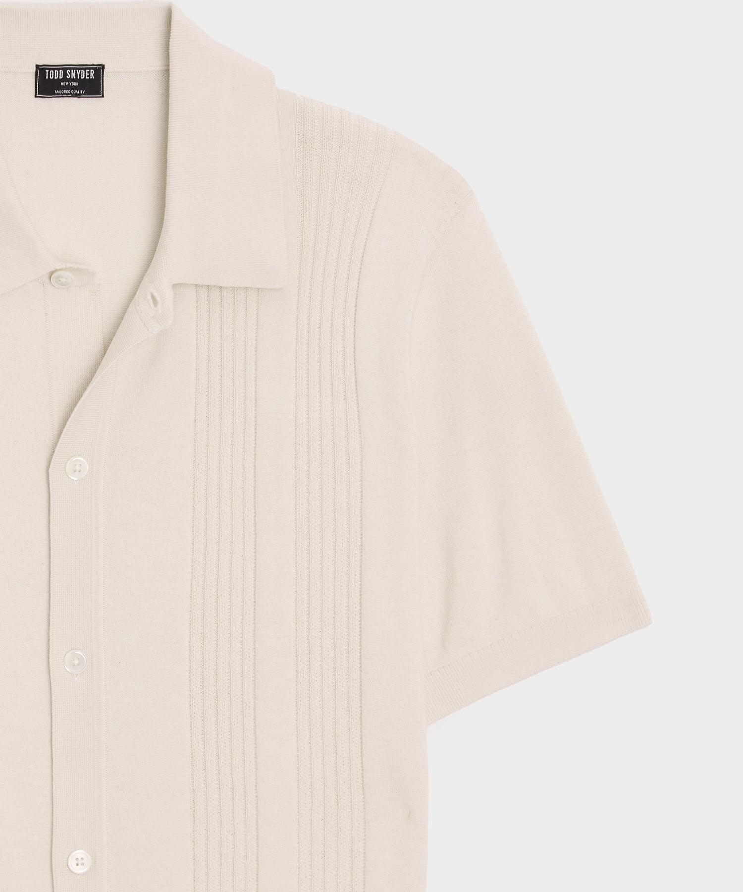 Cropped Silk-Cotton Sweater Polo Product Image