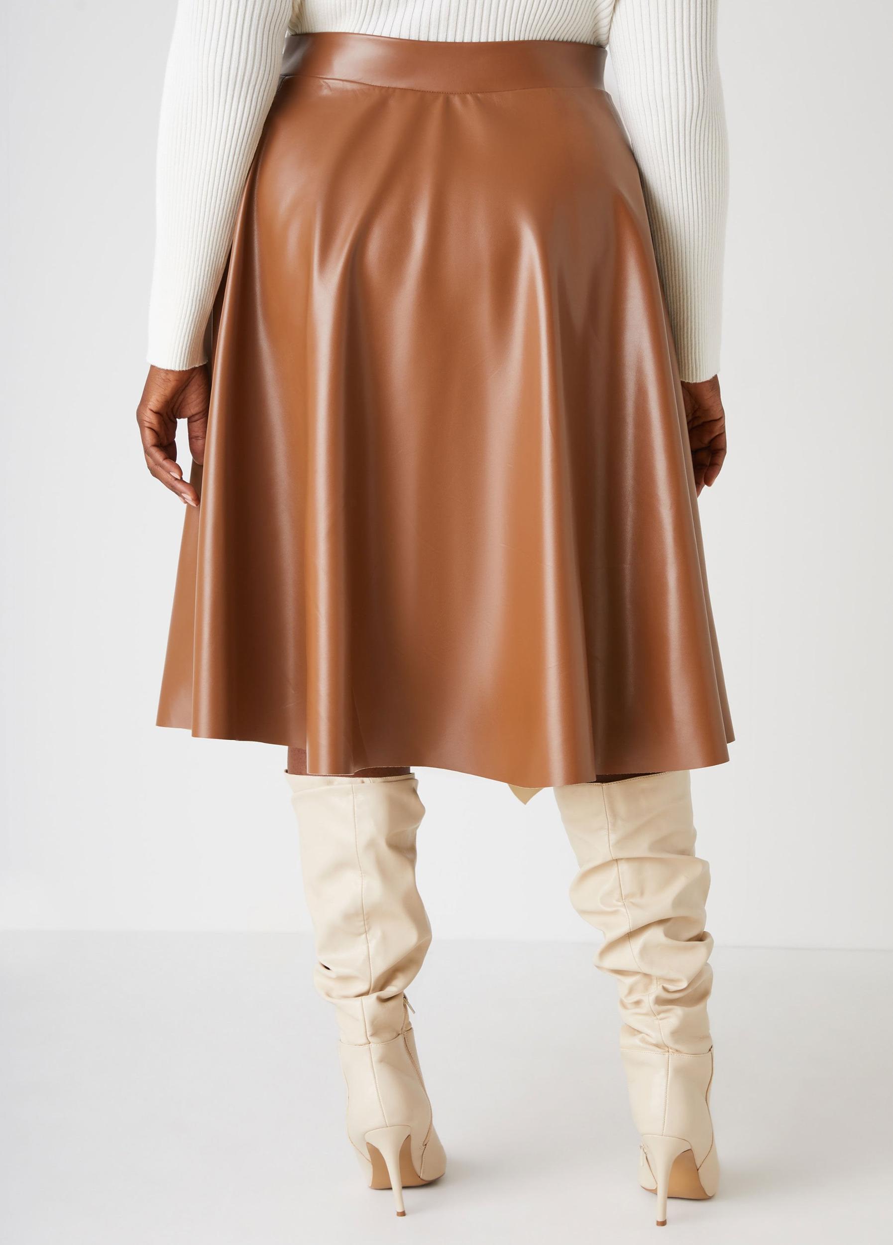 Faux Leather A Line Skirt Product Image