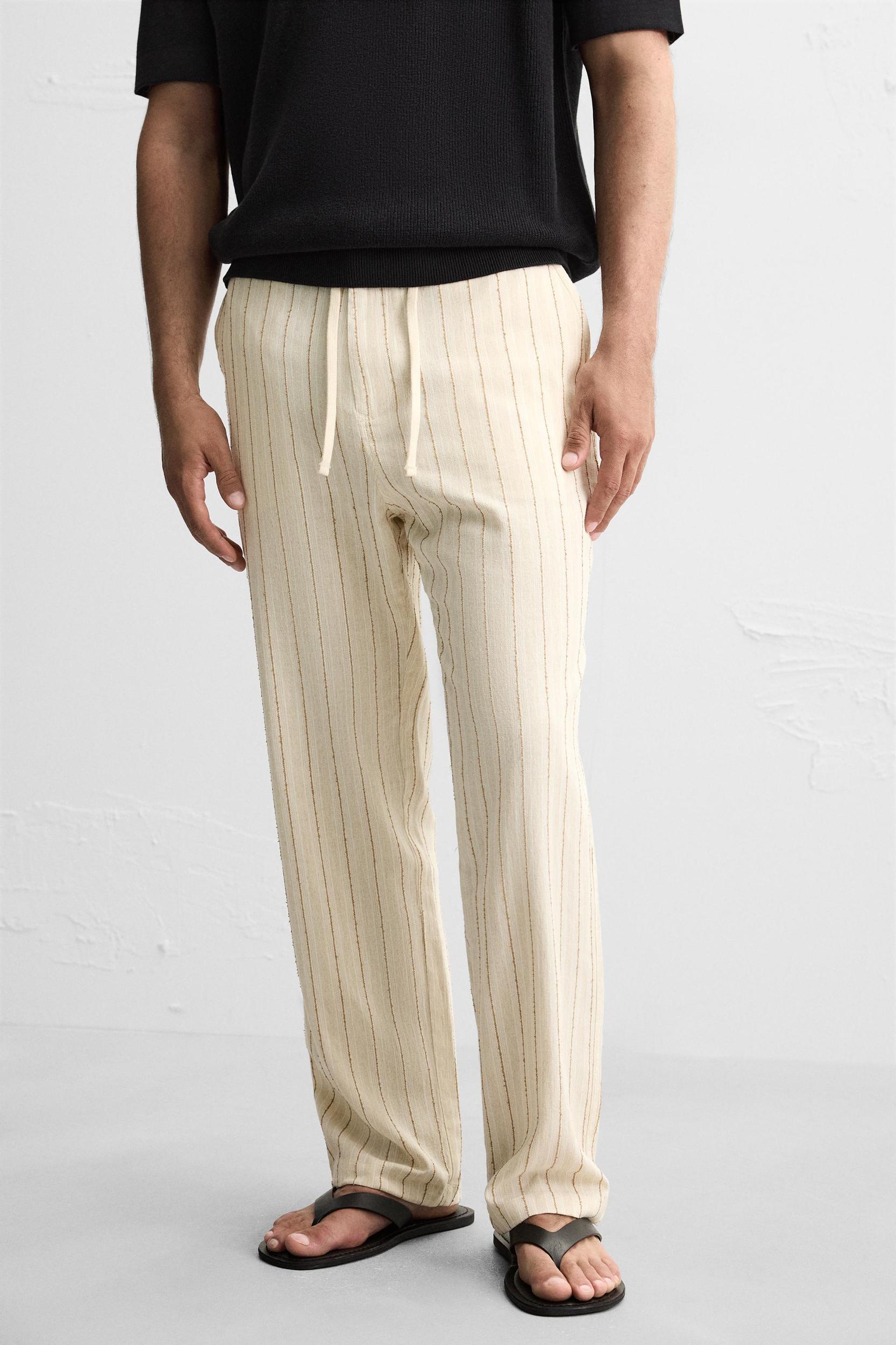 JACQUARD STRIPED PANTS Product Image