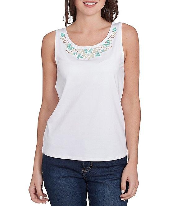 Ruby Rd. Embellished Scoop Neck Sleeveless Tank Top Product Image