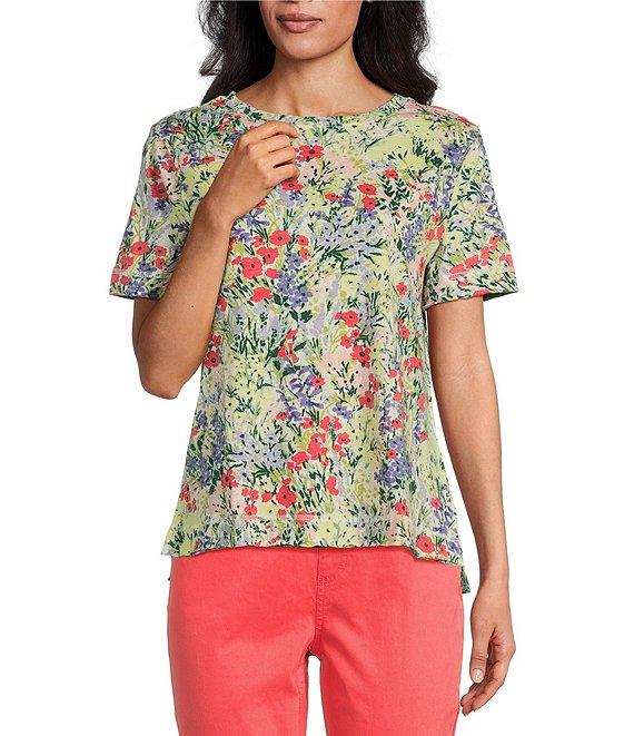 Westbound Botanical Garden Short Sleeve Crew Neck Top Product Image