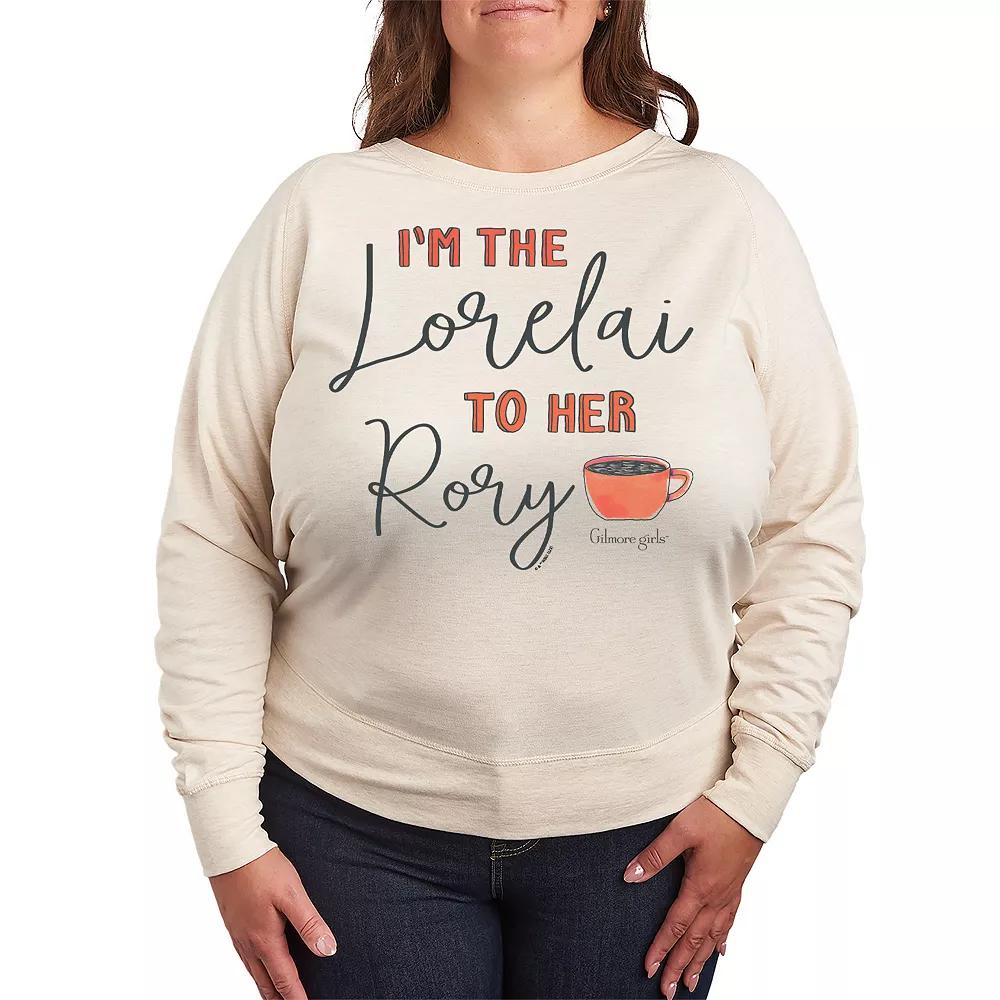 Plus Size Gilmore Girls I'm The Lorelai French Terry Long Sleeve Tee, Women's, Size: 1XL, Beige Product Image