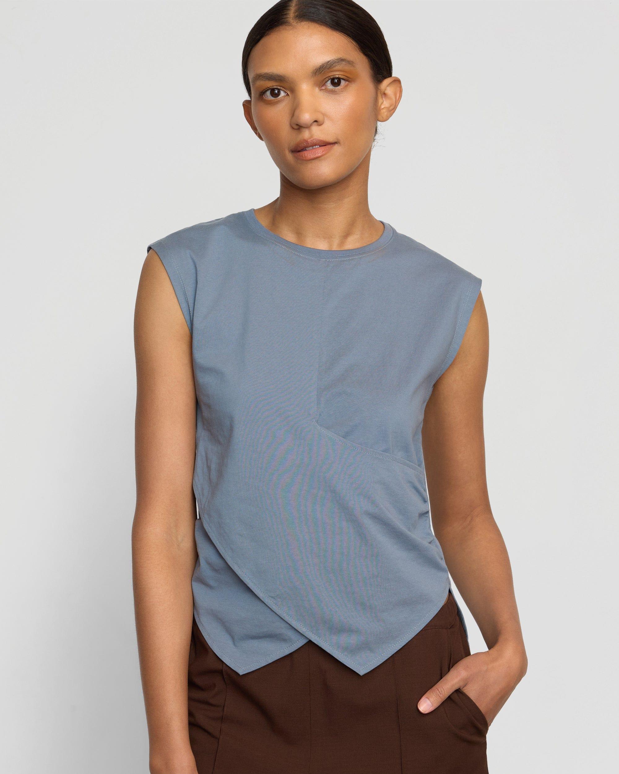 Janelle Front-Wrap Jersey Tee Product Image