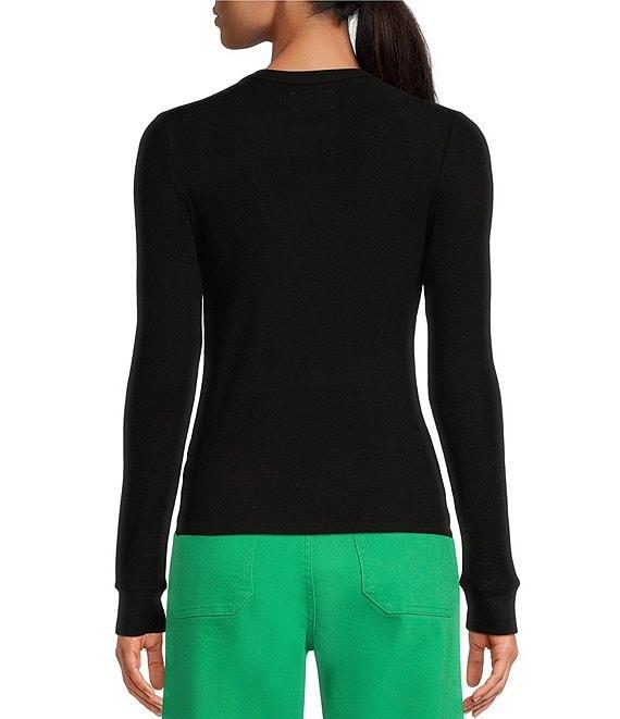 Every Crew Neck Long Sleeve Ribbed Knit Shirt Product Image