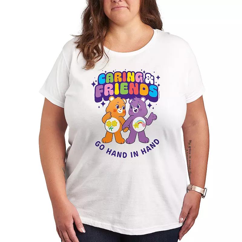 Plus Care Bears Friendship And Caring Graphic Tee, Womens Product Image