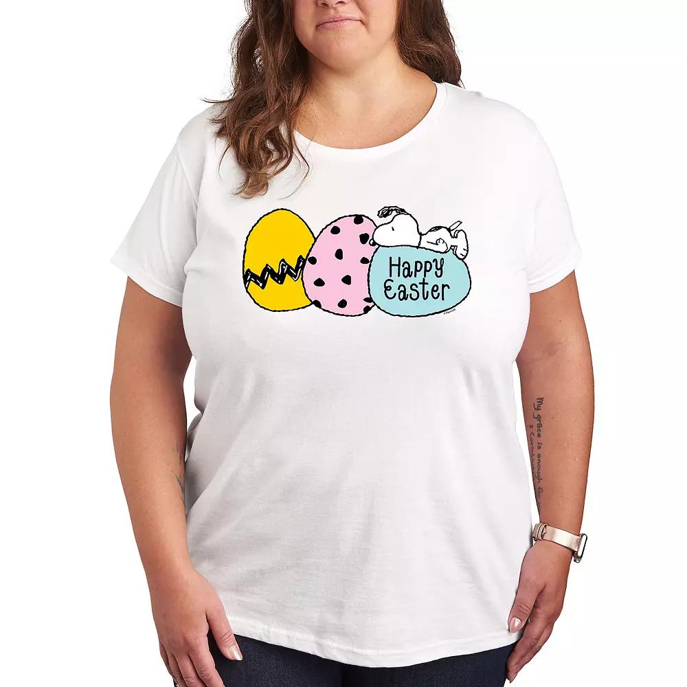 Plus Peanuts Snoopy Happy Easter Eggs Graphic Tee, Women's,  Product Image