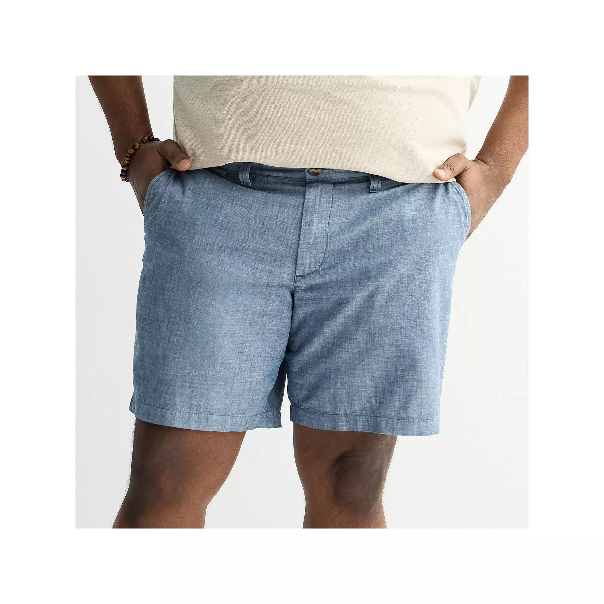 Big & Tall Sonoma Goods For Life® Flexwear Flat Front Shorts, Men's, Size: 48, Chambray Product Image