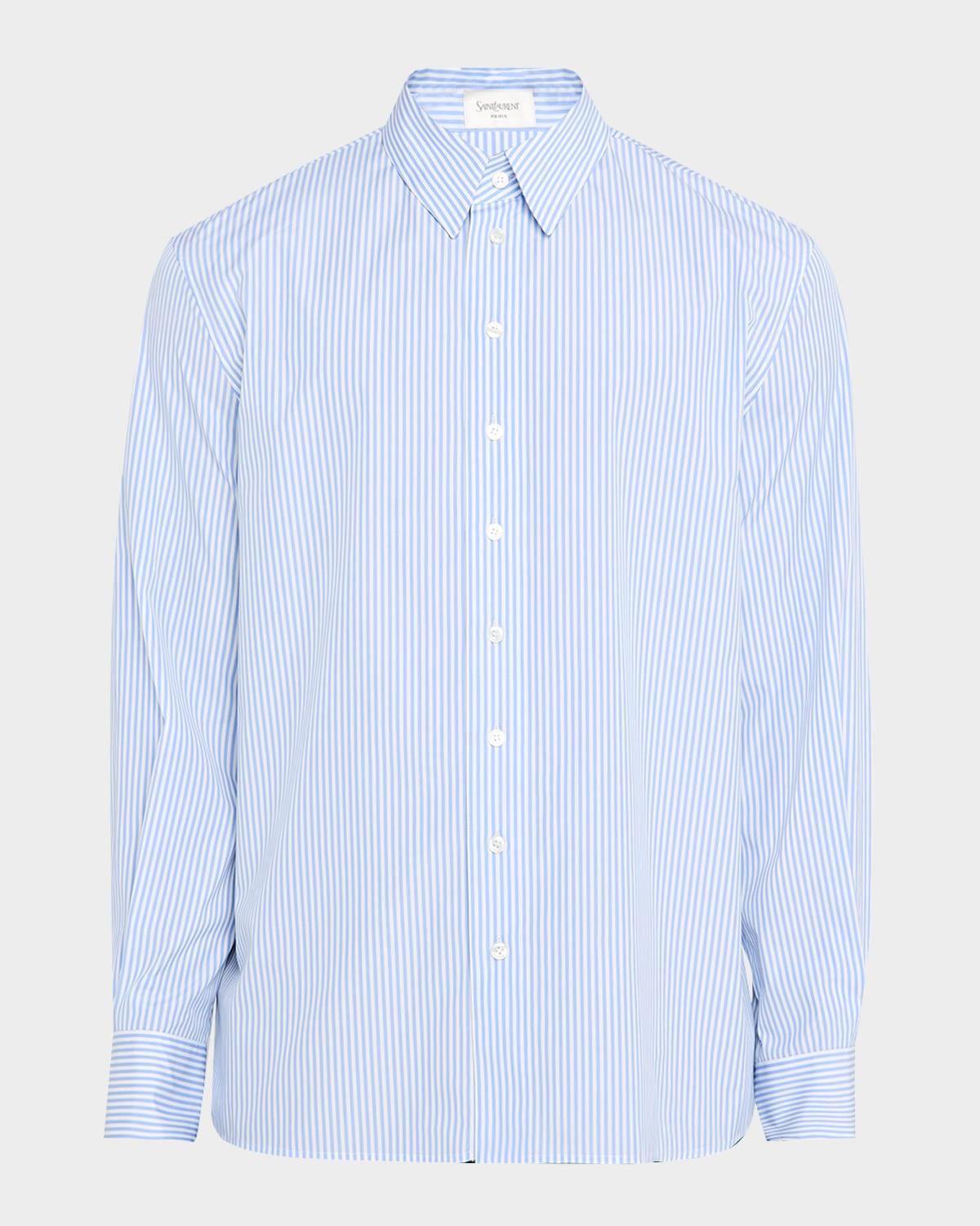Men's Relaxed-Fit Cotton Stripe Sport Shirt Product Image