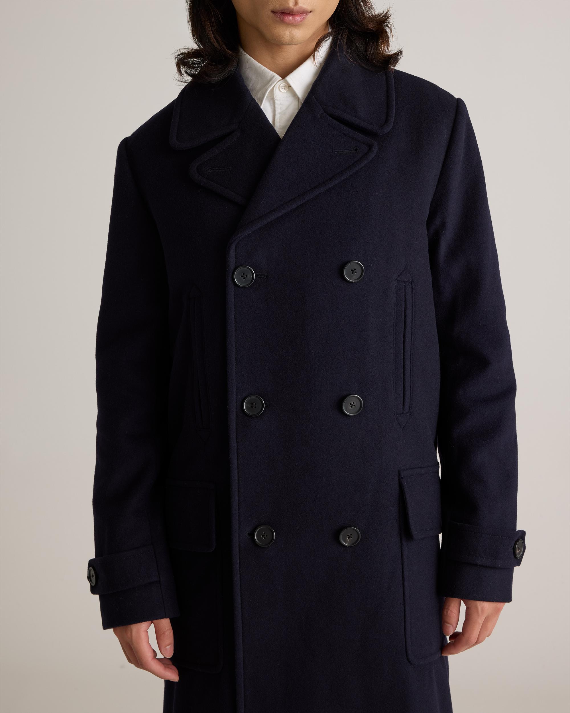 Quince | Men's Italian Wool Double-Breasted Officer Topcoat Wool/Nylon Product Image