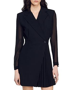 Sandro Lilela Contrast Sleeve Dress Product Image