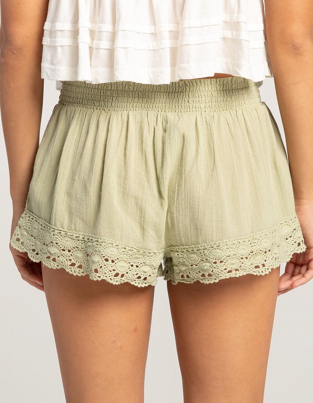 BDG Urban Outfitters Crinkle Lace Womens Shorts - LT GREEN Product Image