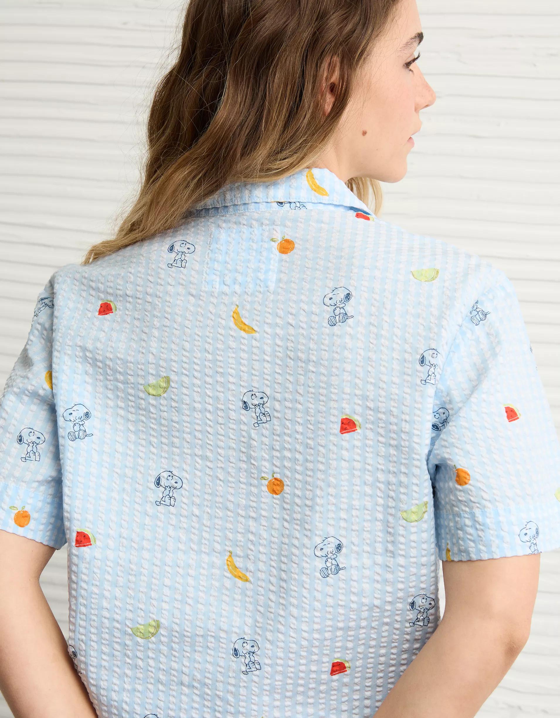 AE Snoopy Fruit Seersucker PJ Set Product Image