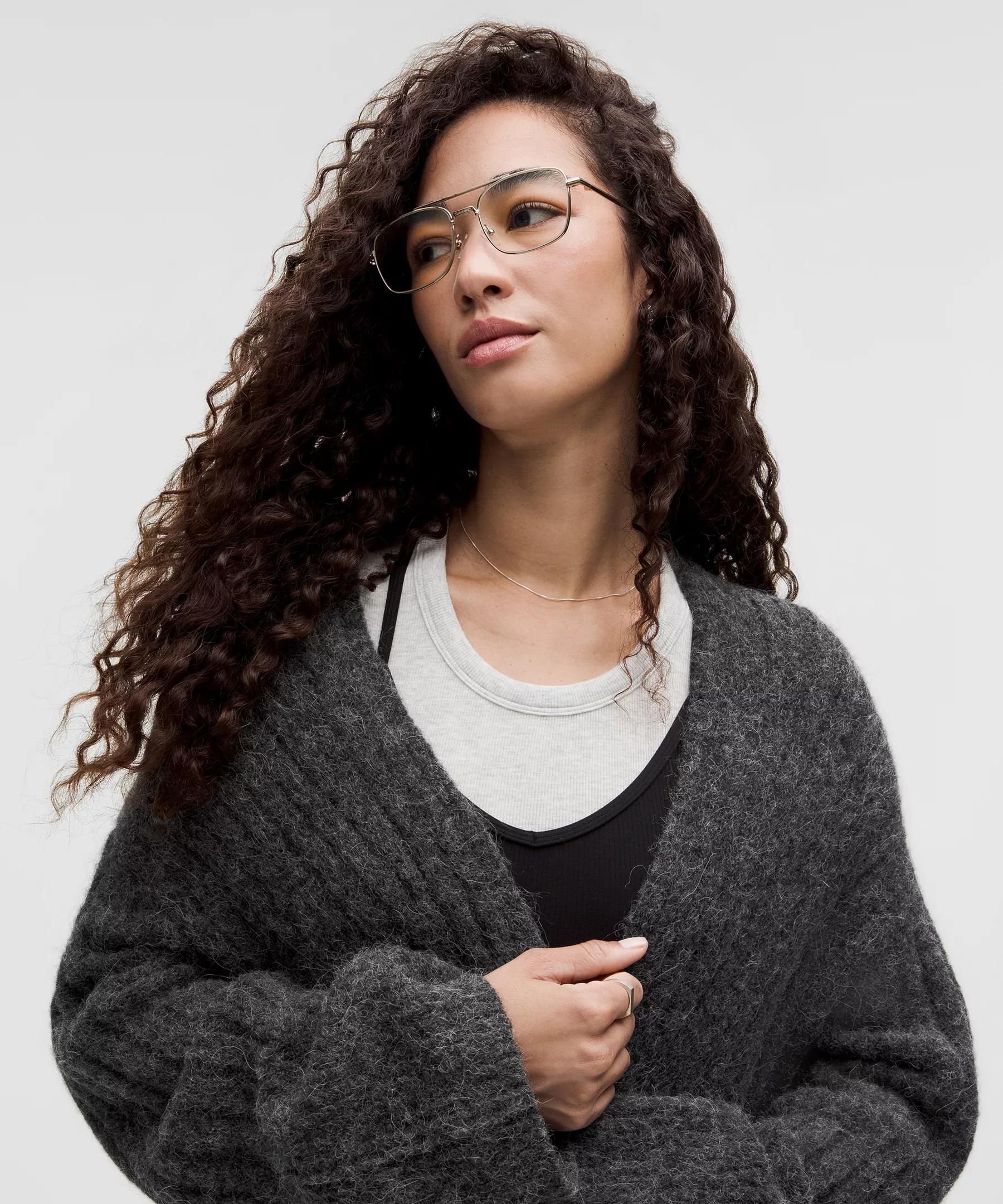 Alpaca Wool-Blend Shawl-Collar Cardigan Product Image
