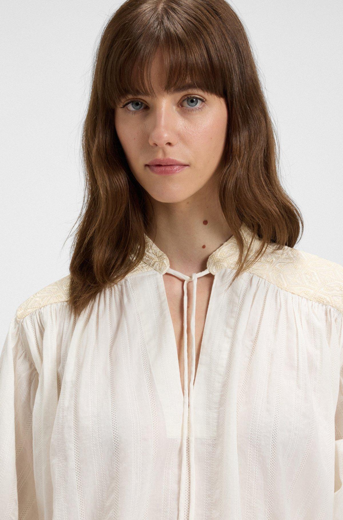 Regular-fit blouse in dobby cotton voile Product Image