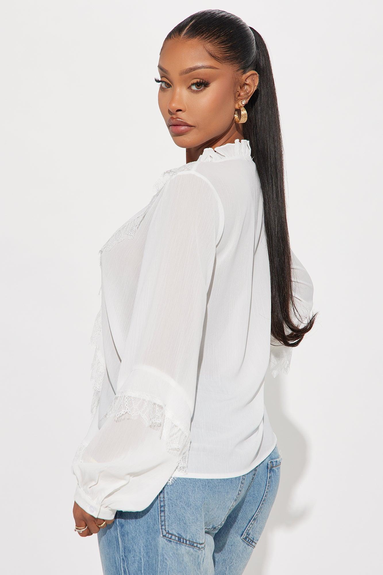 Leona Ruffle Top - White Product Image