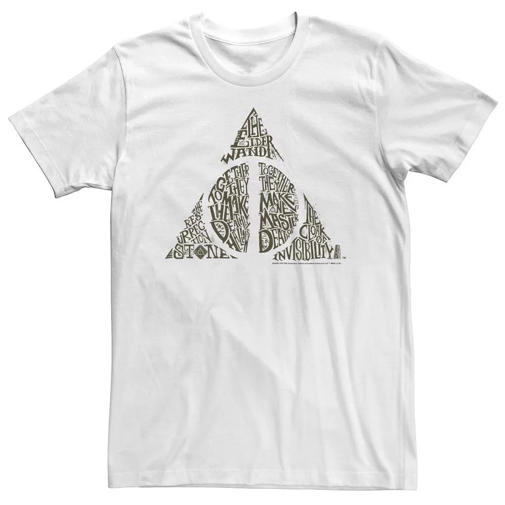 Big & Tall Harry Potter Deathly Hallows Symbol Text Fill Tee, Men's,  Product Image