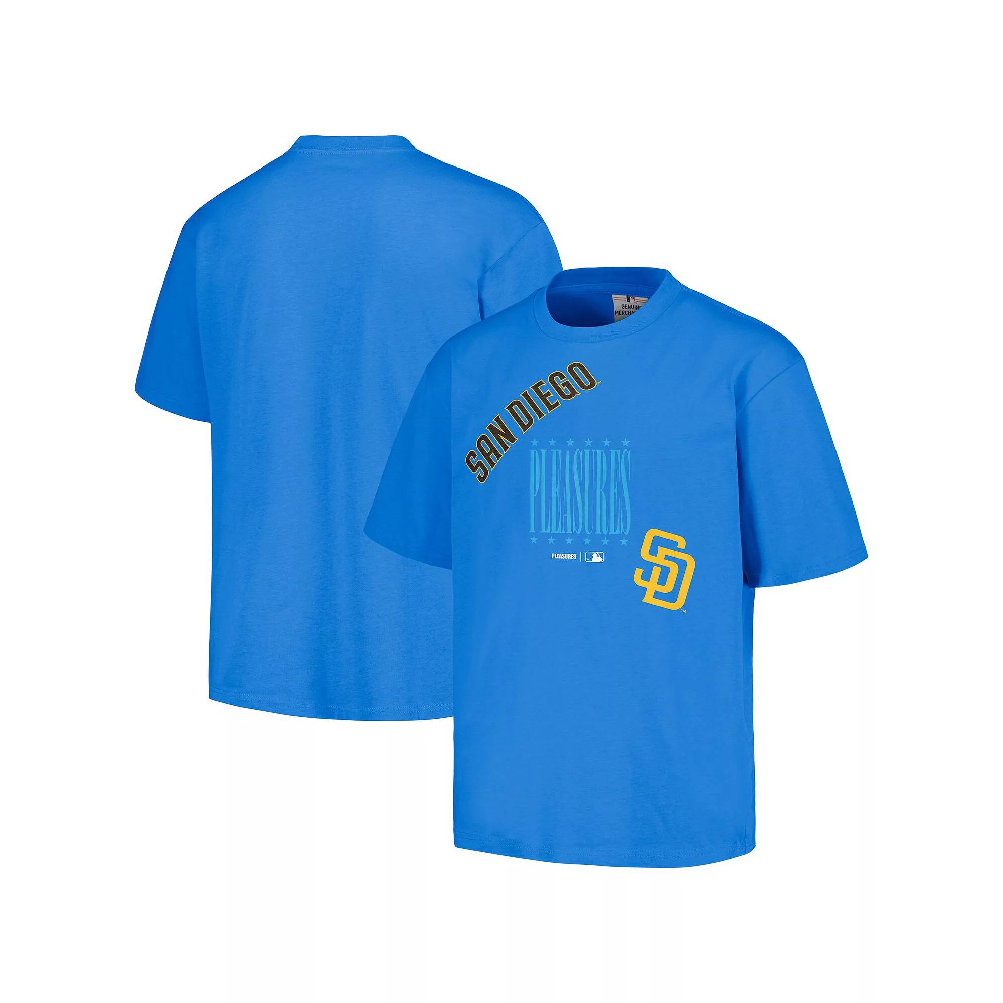 Men's PLEASURES  Royal Milwaukee Brewers Repurpose T-Shirt, Size: XL, Blue Product Image