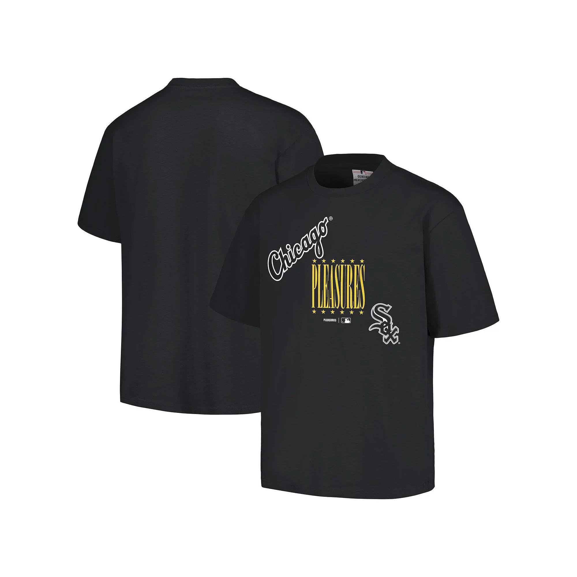 Men's PLEASURES  Black Chicago White Sox Repurpose T-Shirt, Size: Medium Product Image