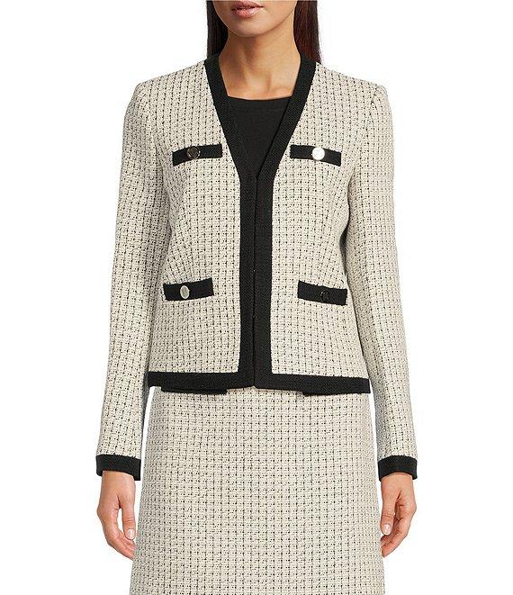 KARL LAGERFELD PARIS Open Long Sleeve Framed Jacket Product Image