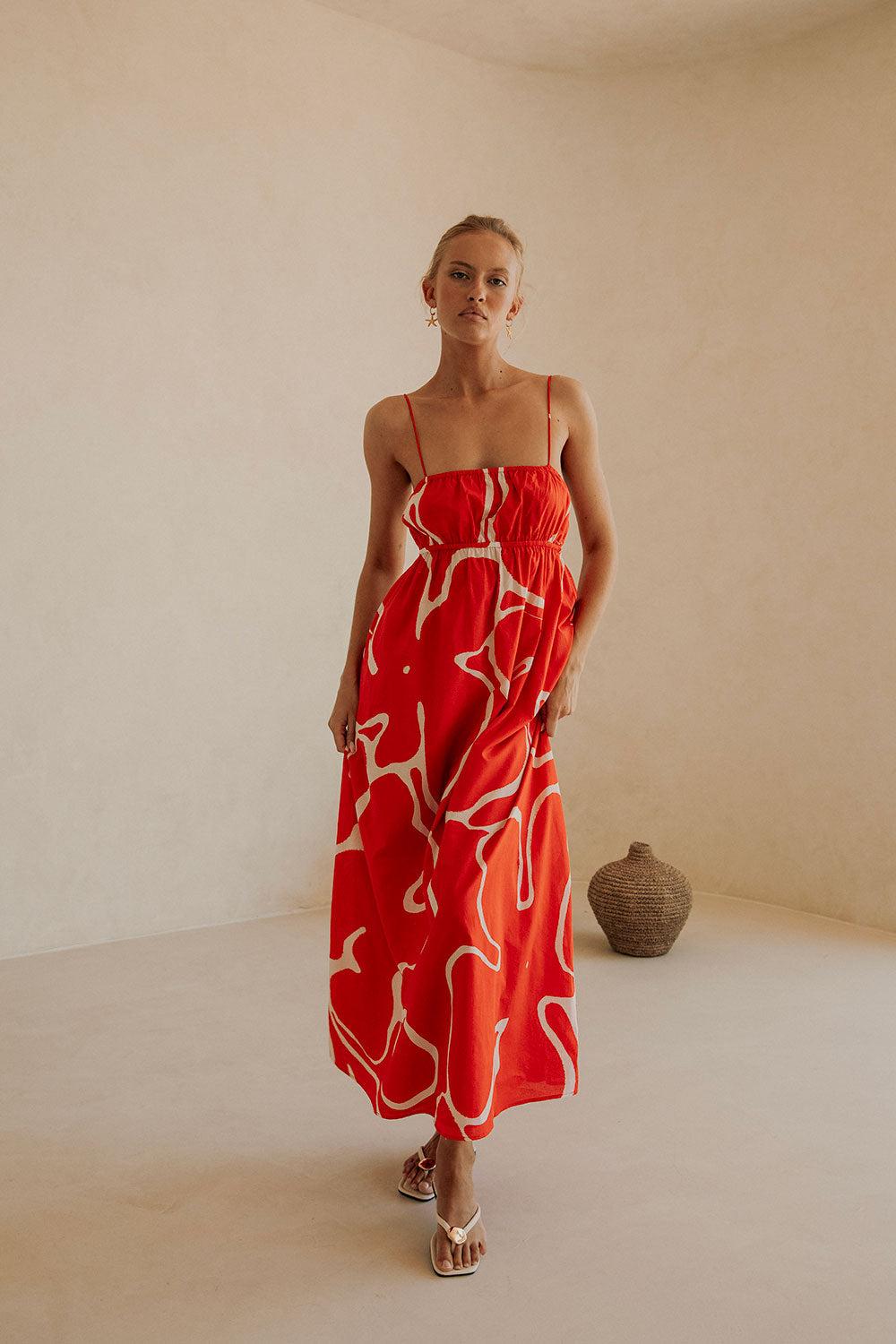 Catie Dress - Evoke Red Product Image