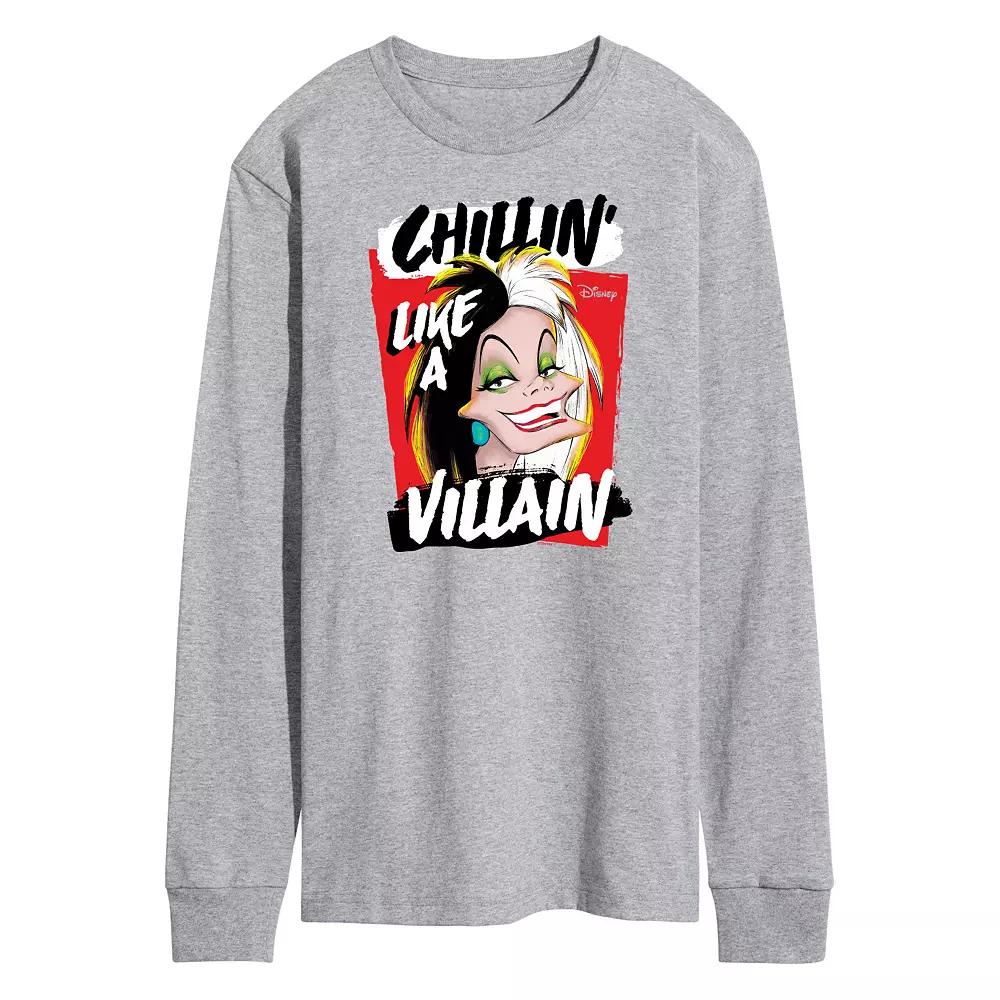 Disney Villains Cruella Men's Chillin' Long Sleeve Graphic Tee,  Product Image