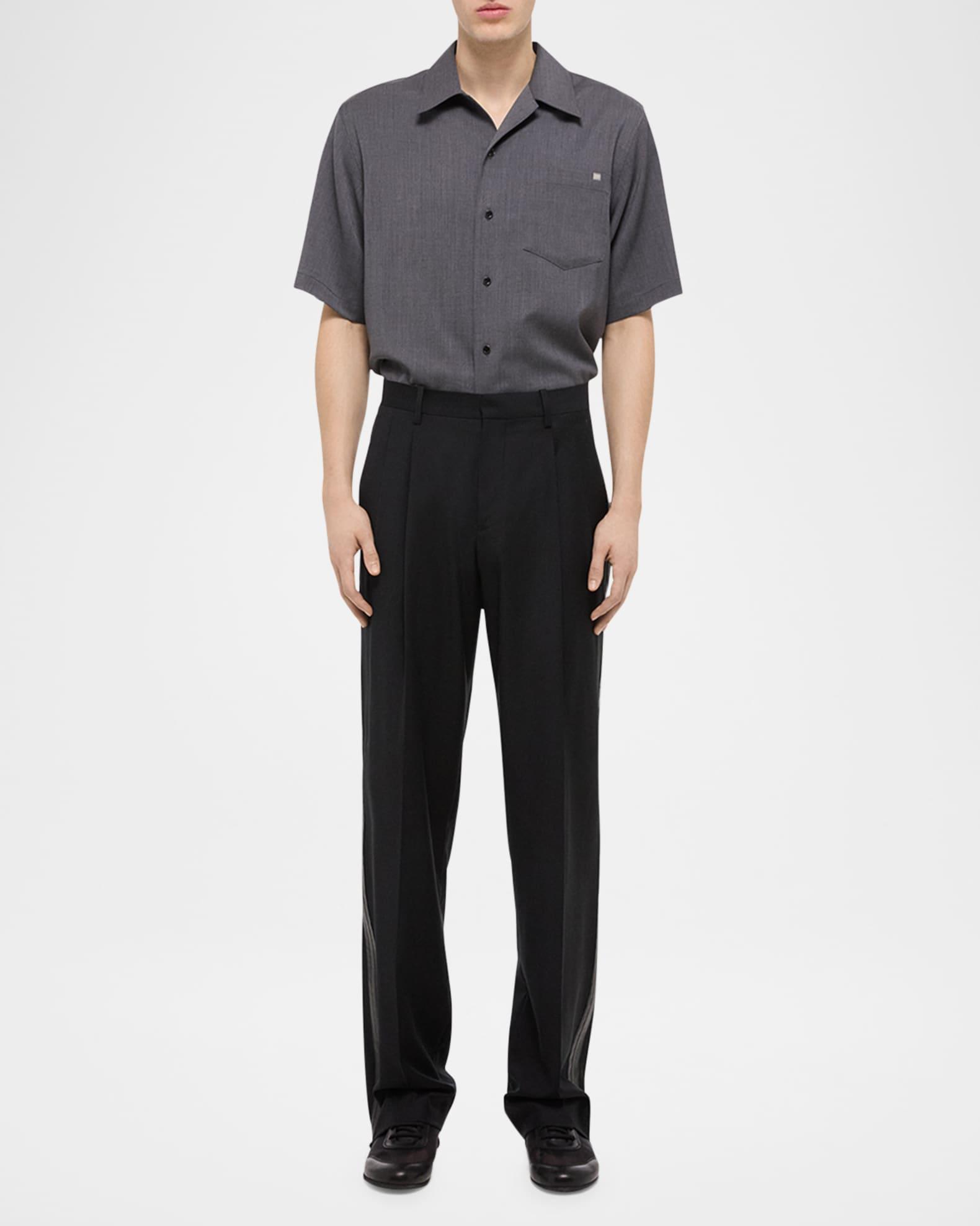 Men's Zip Double-Pleated Trousers Product Image
