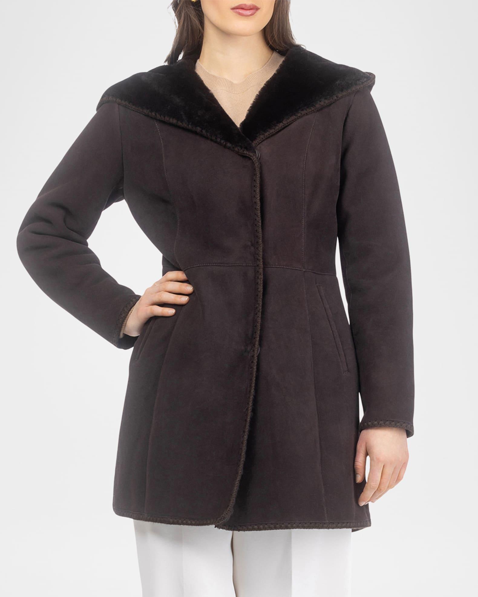 Merino Shearling Lamb Parka With Emboidered Trim Product Image