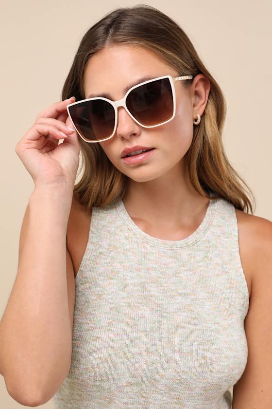 Winsley White Oversized Square Sunglasses Product Image