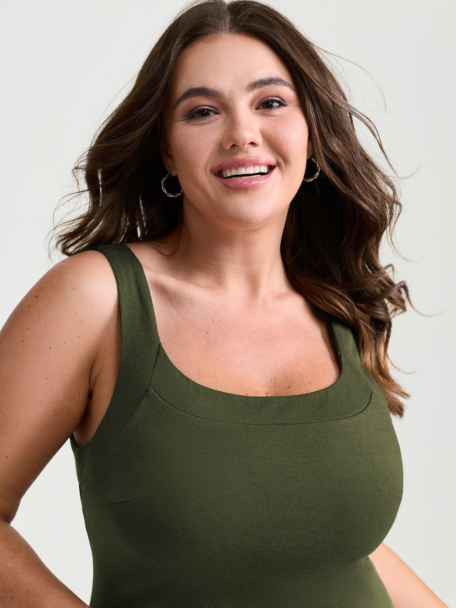 Supersoft Supportive Bra Fitted Plain Tank Top Female Product Image
