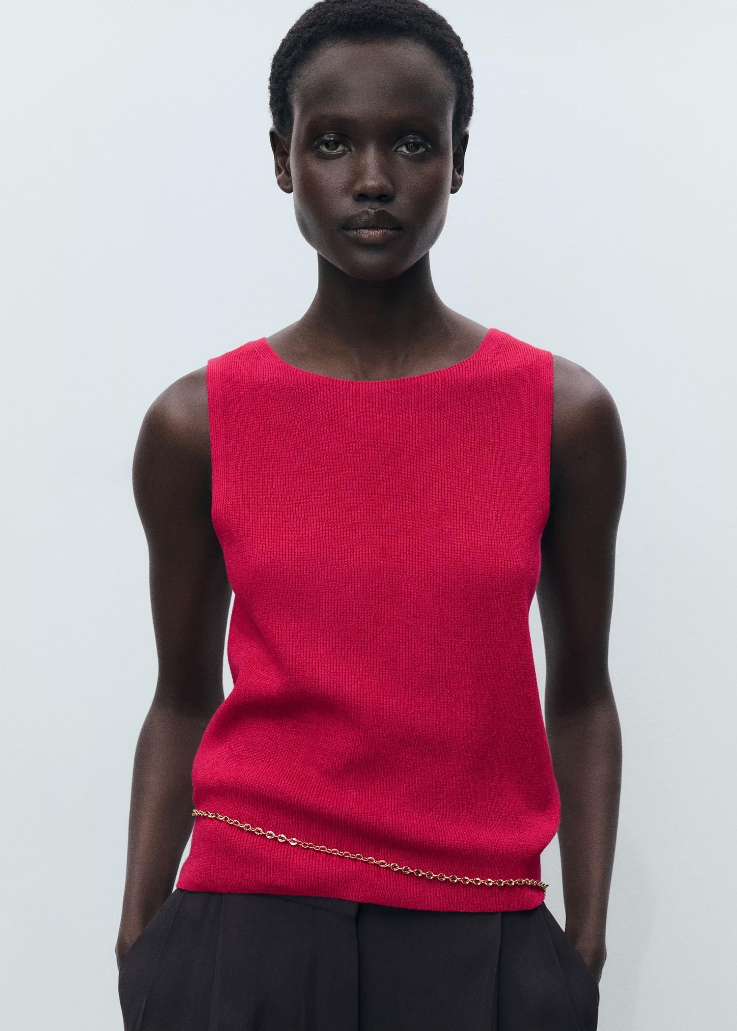 Fine ribbed knit top - Women | MANGO USA Product Image